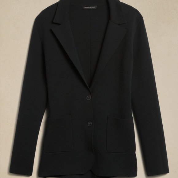 NWOT Banana Republic Milano Sweater Blazer, XS, Black - Picture 4 of 9